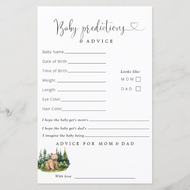 Conseils sur les prévisions de Baby shower foresti (Devant)