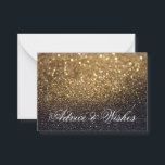 Conseils & Voeux Cartes de Mariage - Gold Lit Nite<br><div class="desc">Parties scintillant Lit Nite Cartes pour les invités mariages de laisser des conseils et des souhaits,  changer la couleur arrière - plan et le texte pour convenir à votre occasion. Placez-vous sur une table à la réception.</div>