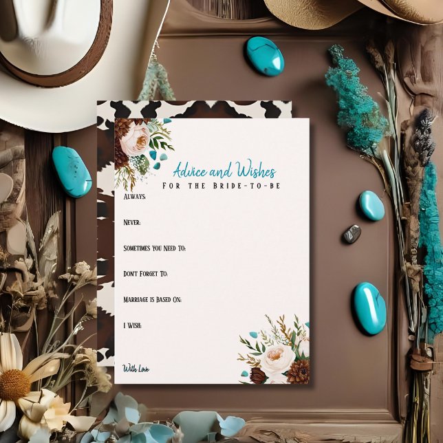 Conseils & Wis Bride douche Western Boho (Advice & Wishes Bridal shower Western Boho)