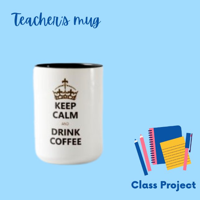 Conserver Citer Calme Message Café Coffee Mug (Créateur téléchargé)