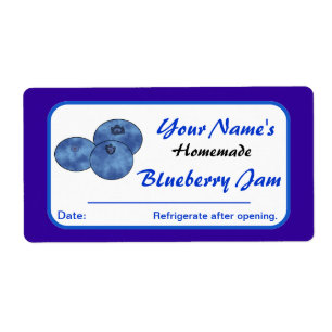 Conserver Étiquettes Blueberry Jam Ajouter un nom
