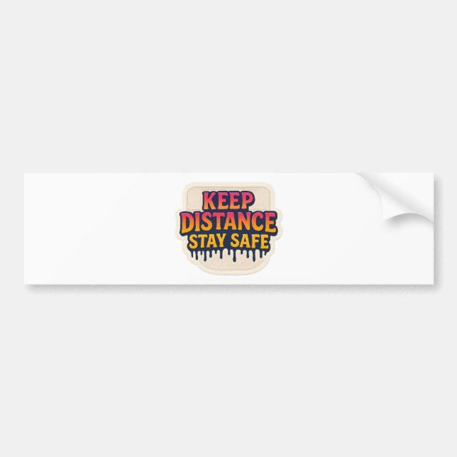 Conserver la distance - Restez en sécurité Sticker (Devant)
