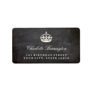 Conserver le calme Chalkboard Étiquettes de adress