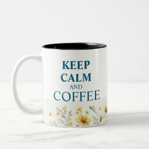 Conserver Le Calme Et Café Floral Design Café Mug