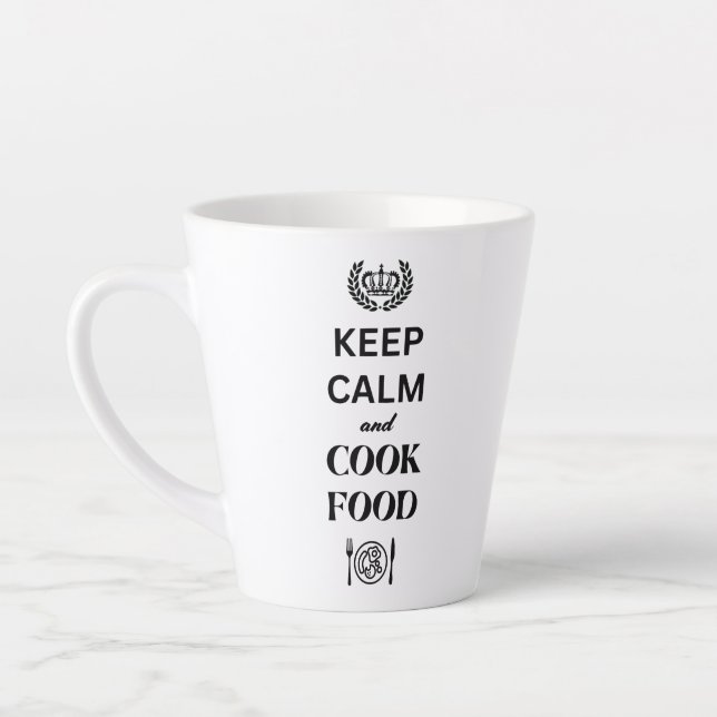 Conserver le calme et cuire les aliments Latte Mug (Gauche)