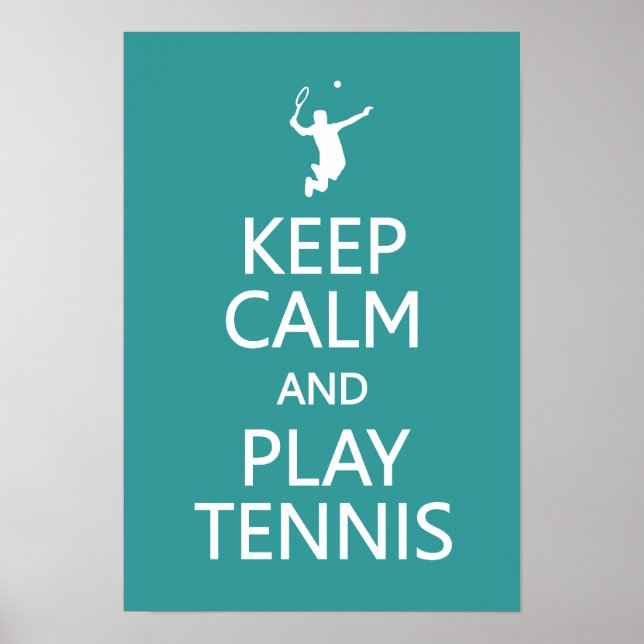 Conserver le calme et jouer Tennis poster couleur  (Devant)