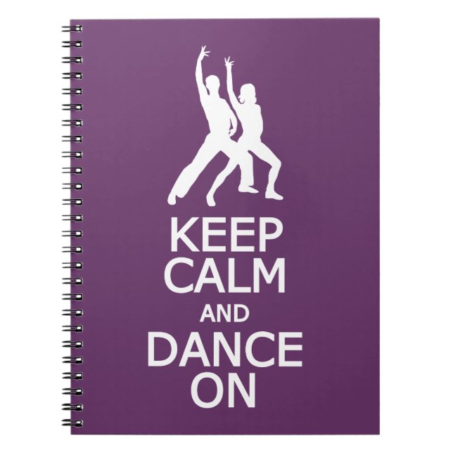 Conserver le calme et la danse sur un carnet de co (Devant)