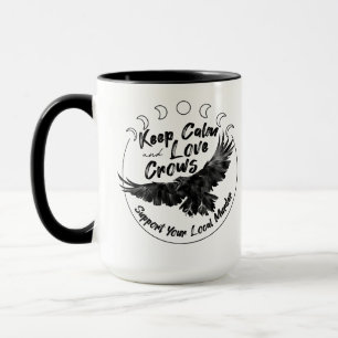 Conserver le calme et l'amour Crows mug