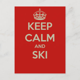 Conserver le calme et le ski - Cartes postales