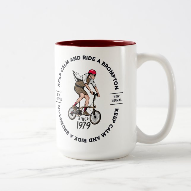 Conserver le calme et rouler dans un brompton Mug (Droit)