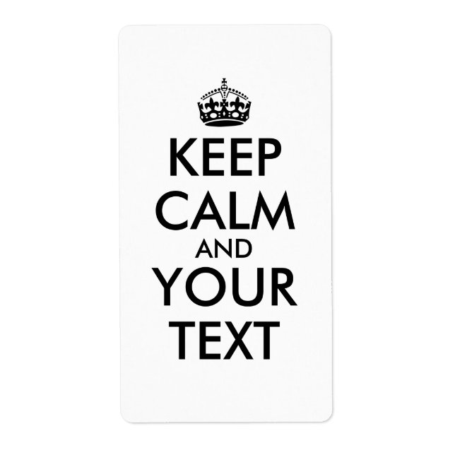 Conserver le calme Étiquettes ajouter votre texte  (Devant)