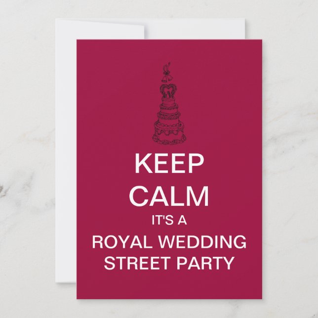 CONSERVER LE CALME Invitation du Royal Mariage Str (Devant)