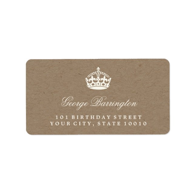 Conserver le calme Kraft Chic Étiquettes de adress (Devant)