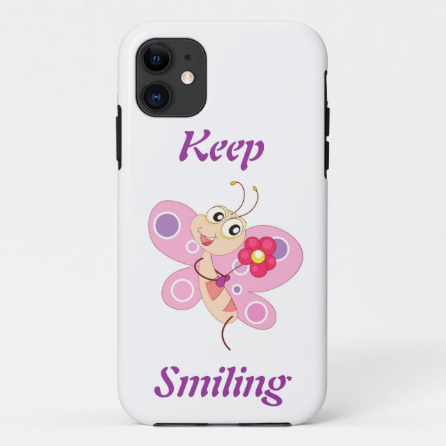 "CONSERVER LE SOURIRE" BUTTERFLY Coque-Mate coque  (Dos)