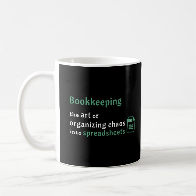 Conserver Organiser l'art Spreadsheet Mug (Gauche)
