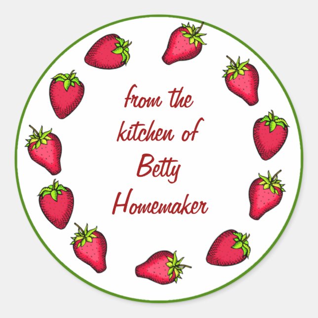 Conserves de fraises ou Étiquettes de canne à conf (Devant)