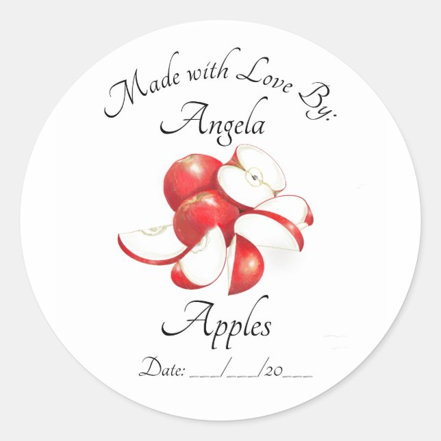 Conserves de pommes et autocollants et étiquettes  (Devant)