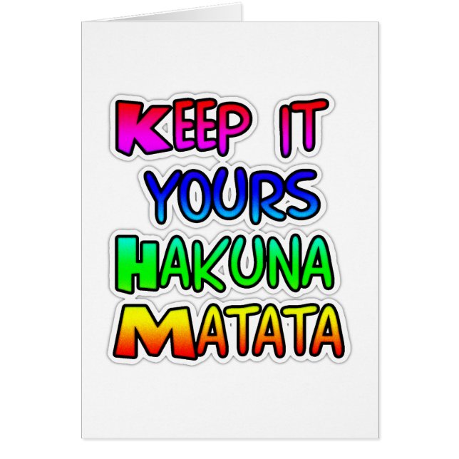 CONSERVEZ-LE VOS Cadeaux Hakuna Matata (Devant)