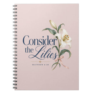 Considérez le Cahier Floral Rose Pâle des Lys