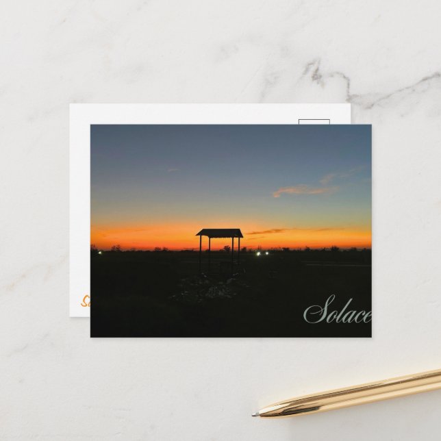 consoler | carte postale coucher de soleil (Devant/Arrière en situation)