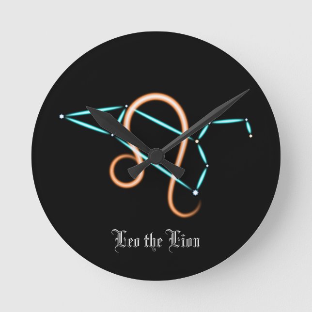 Constellation du zodiaque Lion Horloge ronde (Recto)