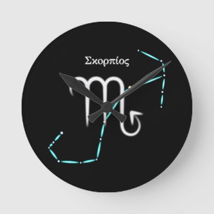 Constellation du zodiaque Scorpion Horloge ronde