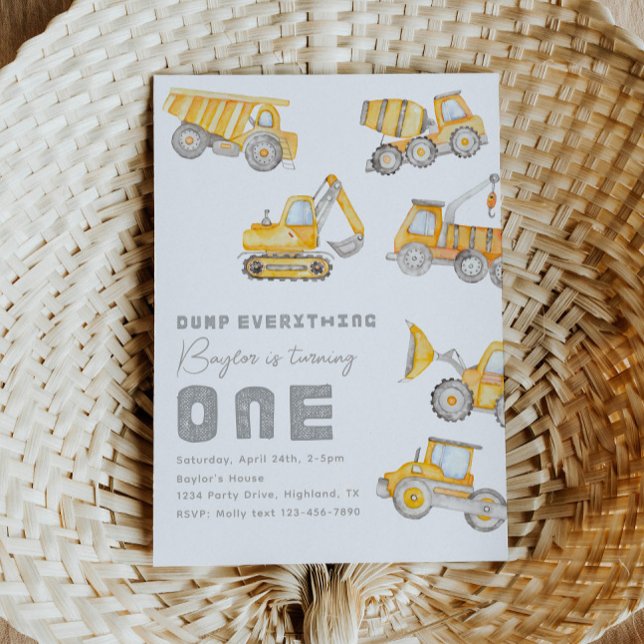 Construction 1er Anniversaire Invitation (Créateur téléchargé)