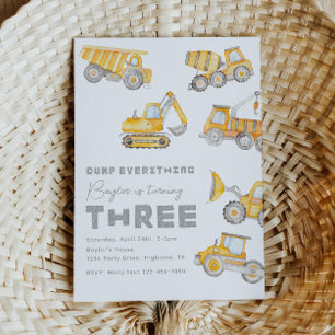 Construction 3ème anniversaire Invitation