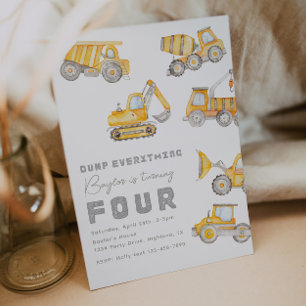 Construction 4ème anniversaire Invitation