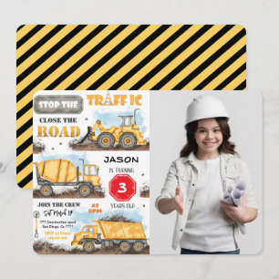 Construction Anniversaire Fête Invitation Avec Pho