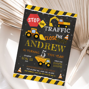 Construction Anniversaire Invitation Garçon