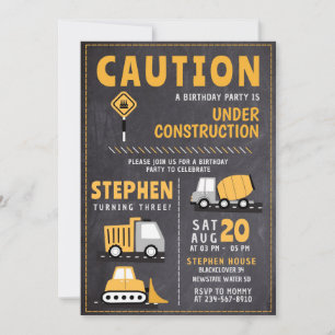 Construction Anniversaire Invitation pour enfants