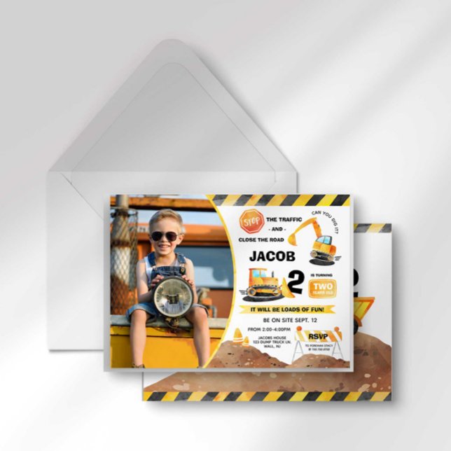 Construction Anniversaire Photo Invitation N'impor (Créateur téléchargé)