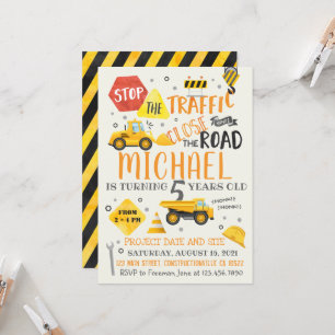 Construction aquarelle Invitation d'anniversaire