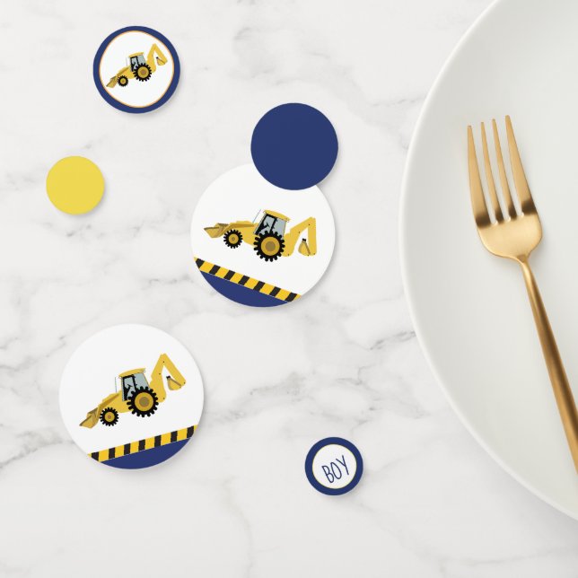 Construction Backhoe Baby shower Confetti (Groupe)