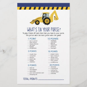 Construction Backhoe Ce qui est dans votre jeu de