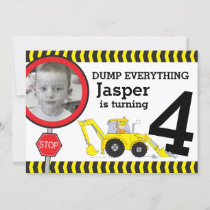 Construction boys 4ème anniversaire invitation fêt