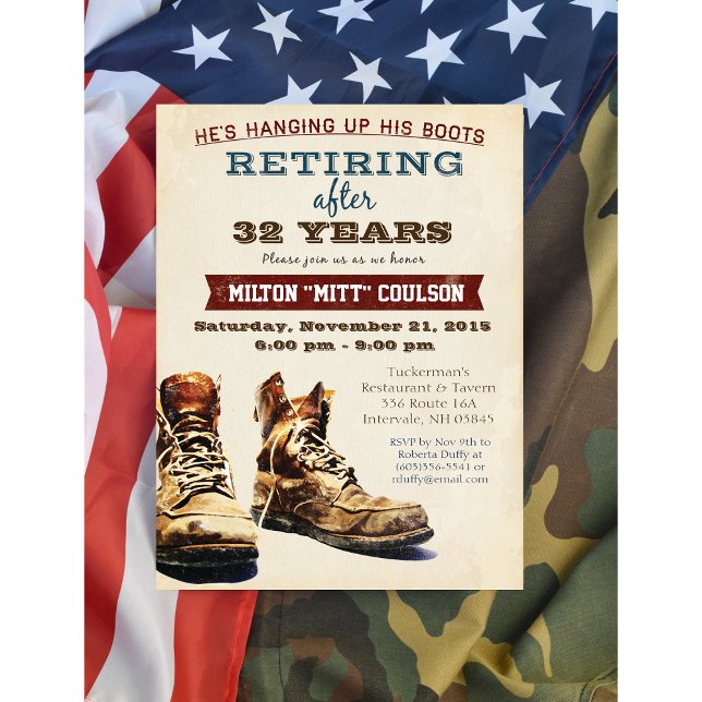 Construction de retraite Invitation militaire (Créateur téléchargé)