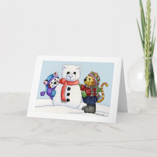 Construction d'une carte de chat à neige (Devant)