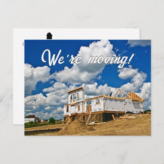 Construction d'une nouvelle maison Faire-part mobi (Devant / Derrière)