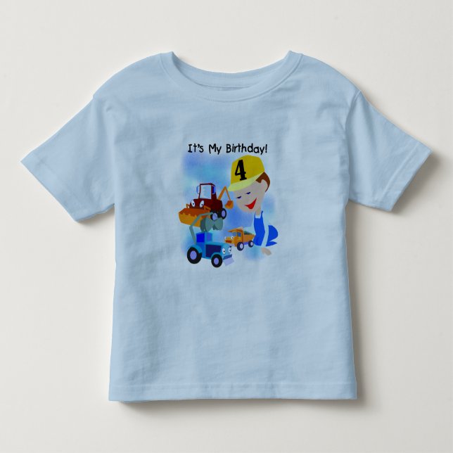 Construction Enfants 4e anniversaire T-shirts et c (Devant)