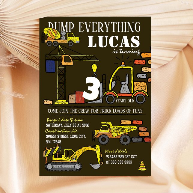 Construction main dessinée Invitation Anniversaire (Créateur téléchargé)