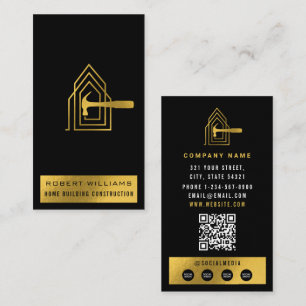 Construction Moderne Or Noir Carte de Visite Luxe