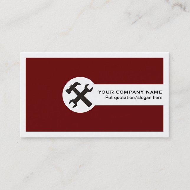 Construction rouge carte de visite (Devant)