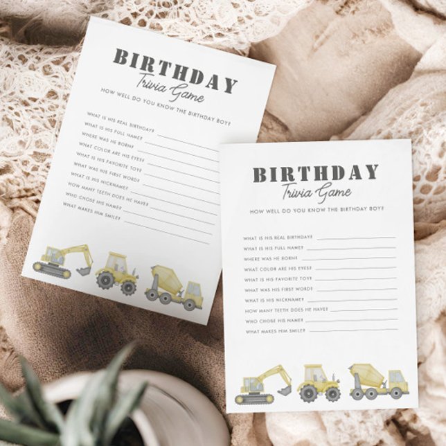 Construction Véhicules Camion Garçons Anniversaire (Créateur téléchargé)