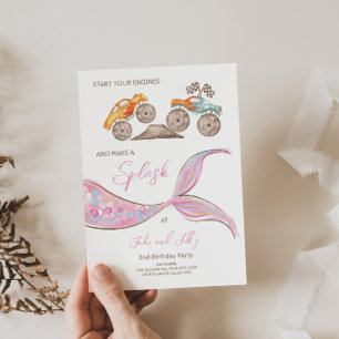 Construction Voitures de Course Invitation Thème c