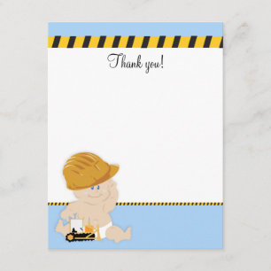 Construction Worker Baby 4x5 Flat Merci note
