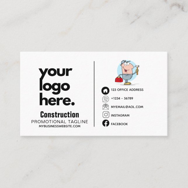 Constructition Carte de visite Professional Logo D (Devant)