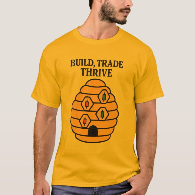 Construire, échanger, prospérer T-shirt de trader (Devant)