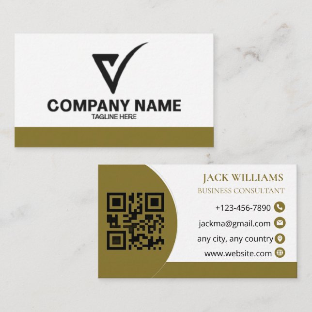 Consultant en carte de visite de luxe avec logo pe (Devant / Derrière)